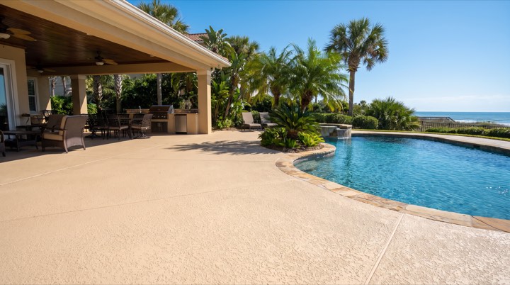 Illustration of a coated patio and pool deck